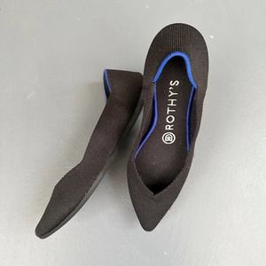 6.5 Rothy's Black The Point Flats